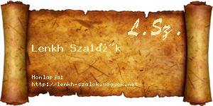 Lenkh Szalók névjegykártya